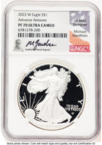 2023-W Proof Silver Eagle 1 oz AR Michael Gaudioso NGC PF70