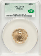 2001 Gold Eagle 1/4 oz Non Designation CACG MS69