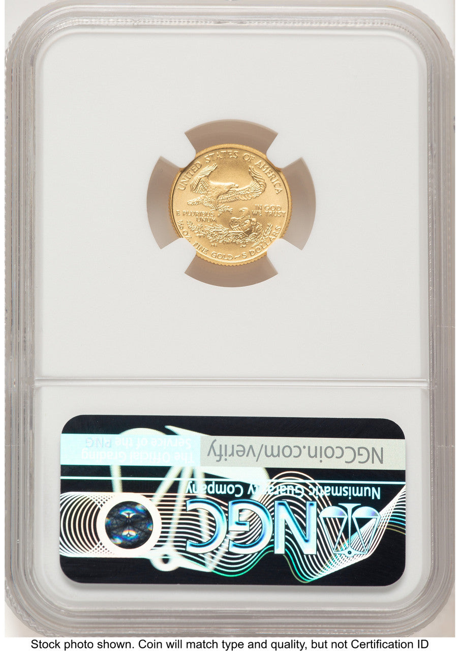 2008-W Burnished Gold Eagle 1/10 oz Brown Label NGC MS70