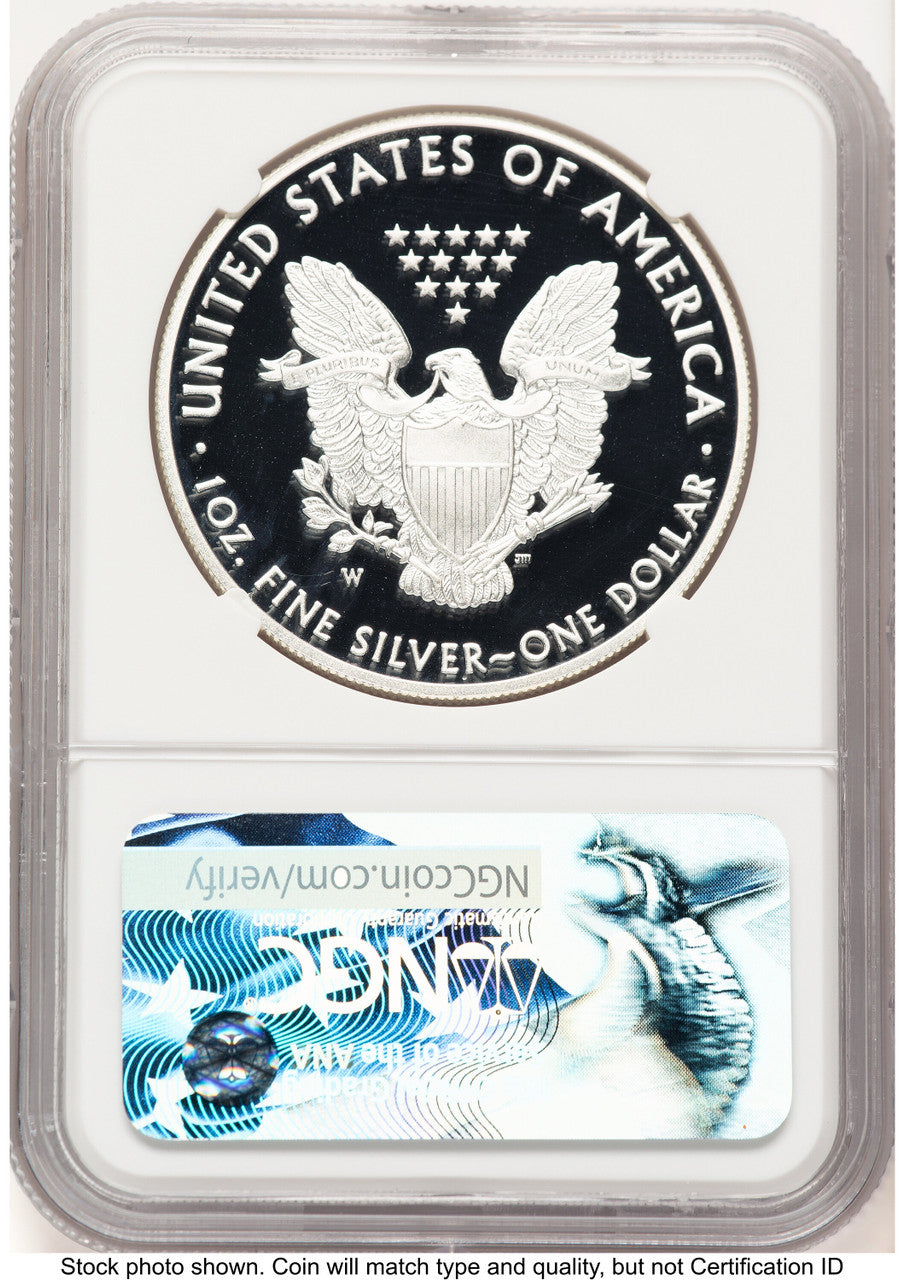 2017-W Proof Silver Eagle 1 oz FDI Mike Castle NGC PF70