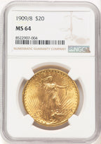 1909/8 $20 FS-301 Saint-Gaudens Double Eagle NGC MS64