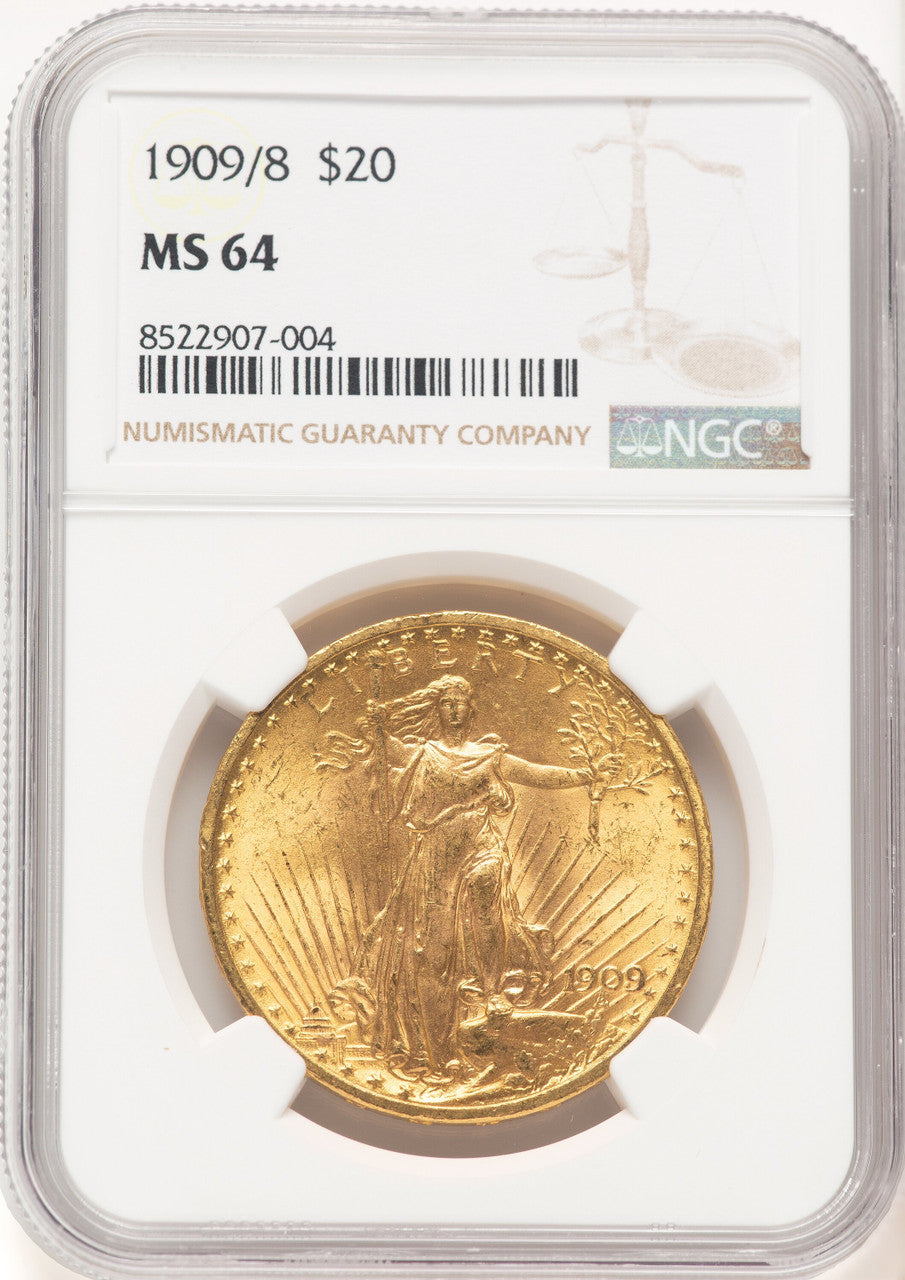 1909/8 $20 FS-301 Saint-Gaudens Double Eagle NGC MS64