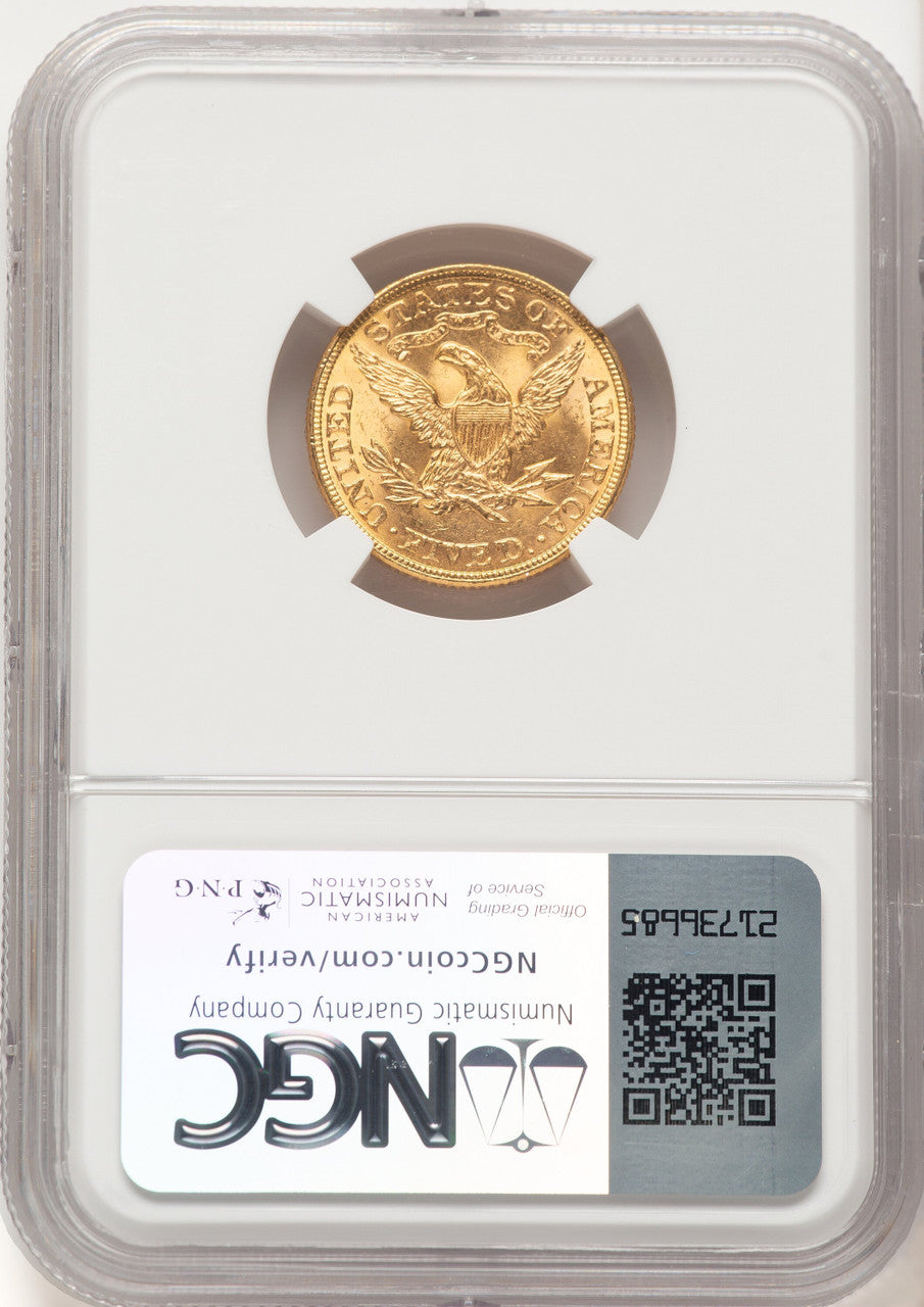 1892 $5 CAC Liberty Half Eagle NGC MS64+ (777401001)