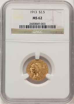 1913 $2.50 Indian Quarter Eagle NGC MS62 (777410029)