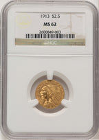 1913 $2.50 Indian Quarter Eagle NGC MS62 (777410029)