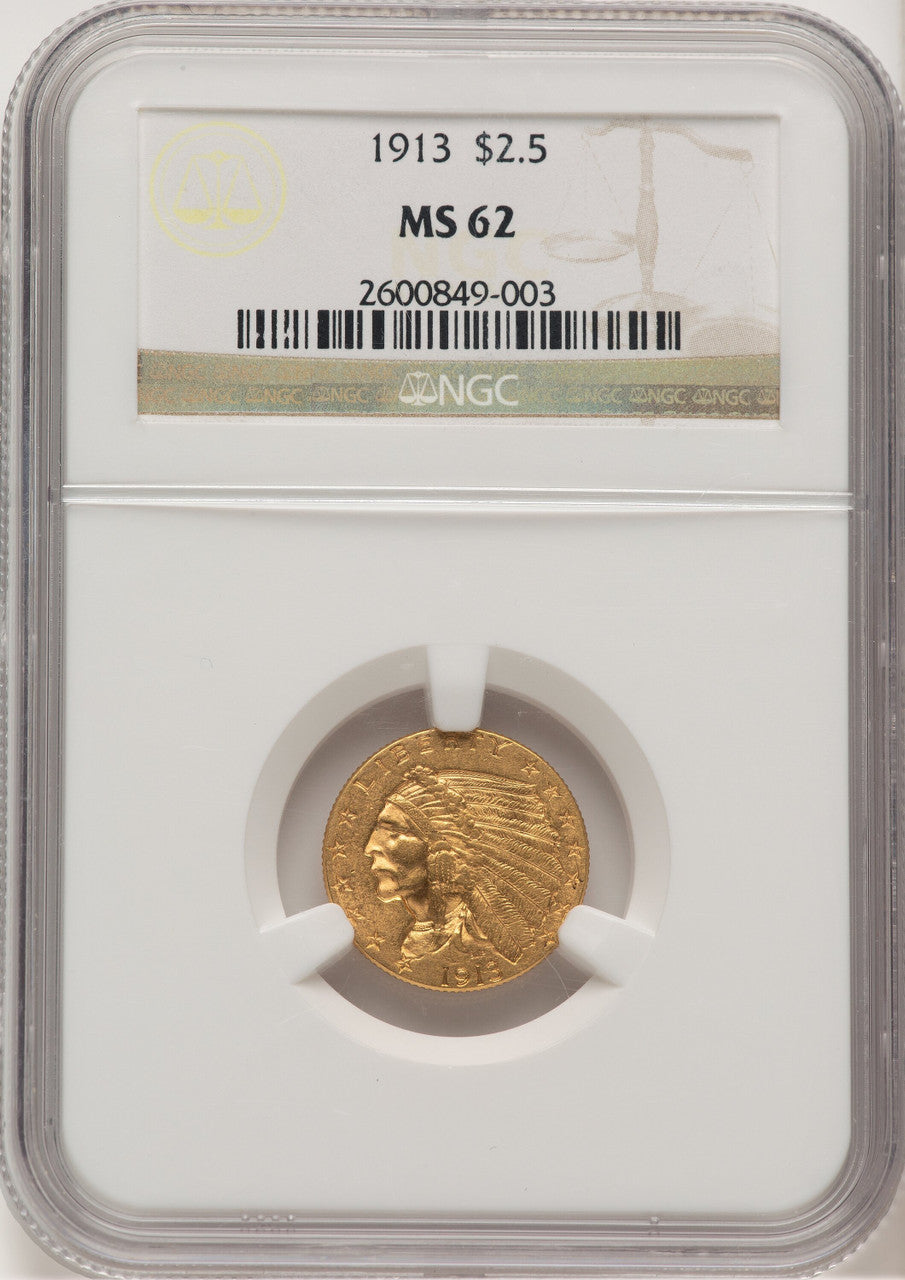 1913 $2.50 Indian Quarter Eagle NGC MS62 (777410029)