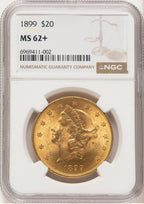 1899 $20 Liberty Double Eagle NGC MS62+