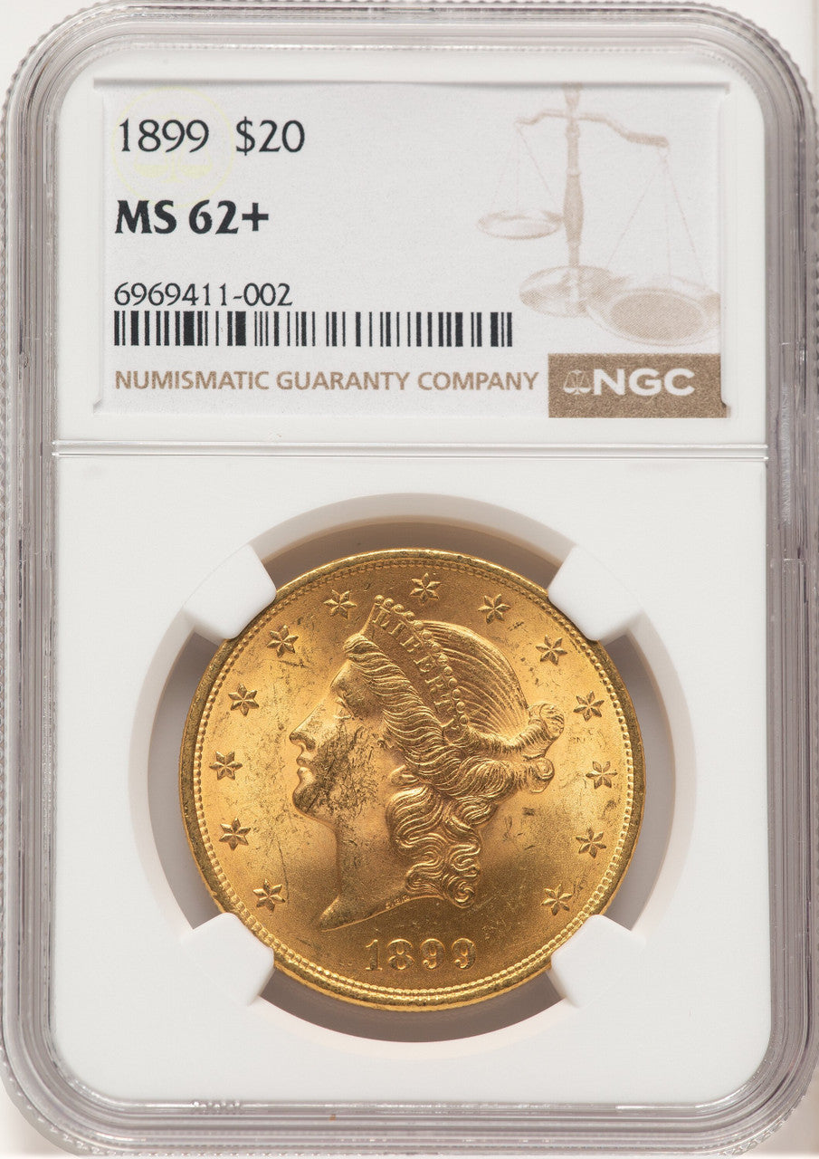 1899 $20 Liberty Double Eagle NGC MS62+