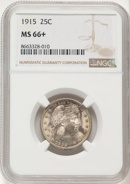 1915 25C Barber Quarter NGC MS66+