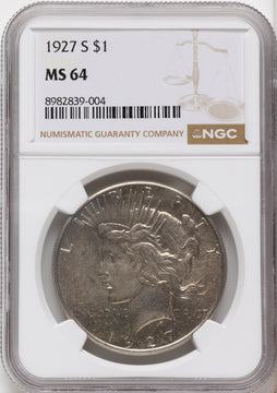 1927-S Peace Dollar NGC MS64
