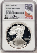 1987-S Proof Silver Eagle 1 oz Thomas Uram NGC PF70