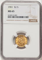 1901 $2.50 Liberty Quarter Eagle NGC MS65 (777420003)