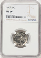 1919 5C Buffalo Nickel NGC MS66