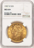 1907-D $20 Liberty Double Eagle NGC MS64+ (777426002)