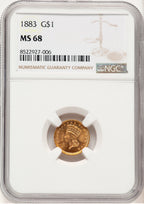 1883 G$1 Gold Dollar NGC MS68
