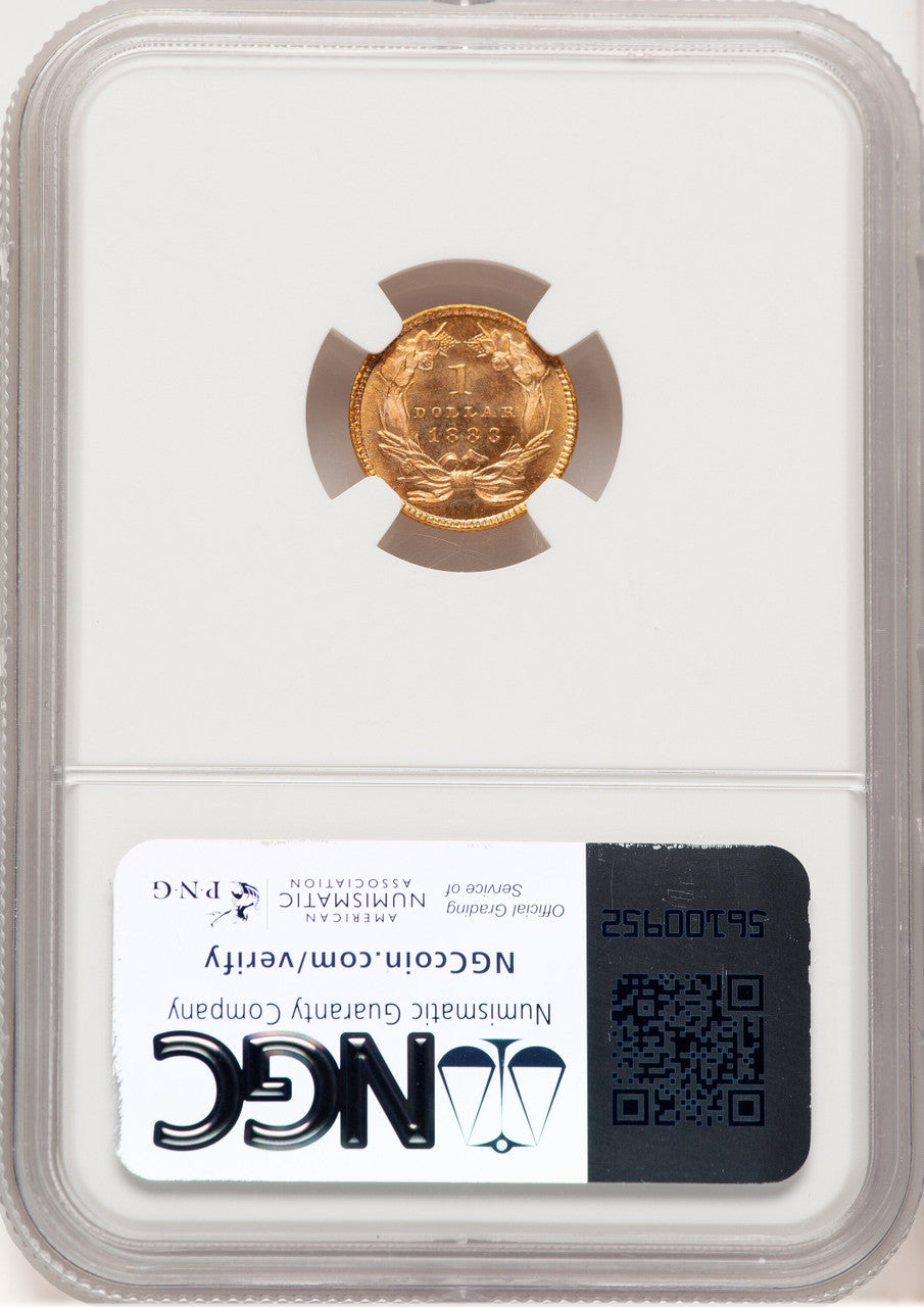 1883 G$1 Gold Dollar NGC MS68
