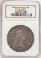 1795 Flowing Hair Three Leaves Early Dollar NGC VF30