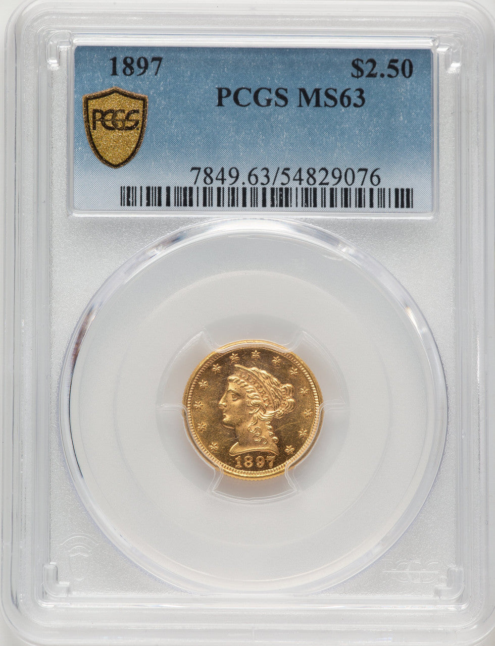 1897 $2.50 Liberty Quarter Eagle PCGS MS63 (777431001)