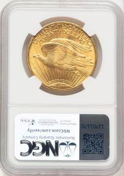 1908 $20 MOTTO Saint-Gaudens Double Eagle NGC MS64+