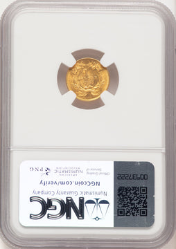 1855 G$1 Type Two Gold Dollar NGC MS64+