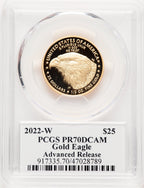 2022-W Proof Gold Eagle 1/2 oz AR David Hall PCGS MS70