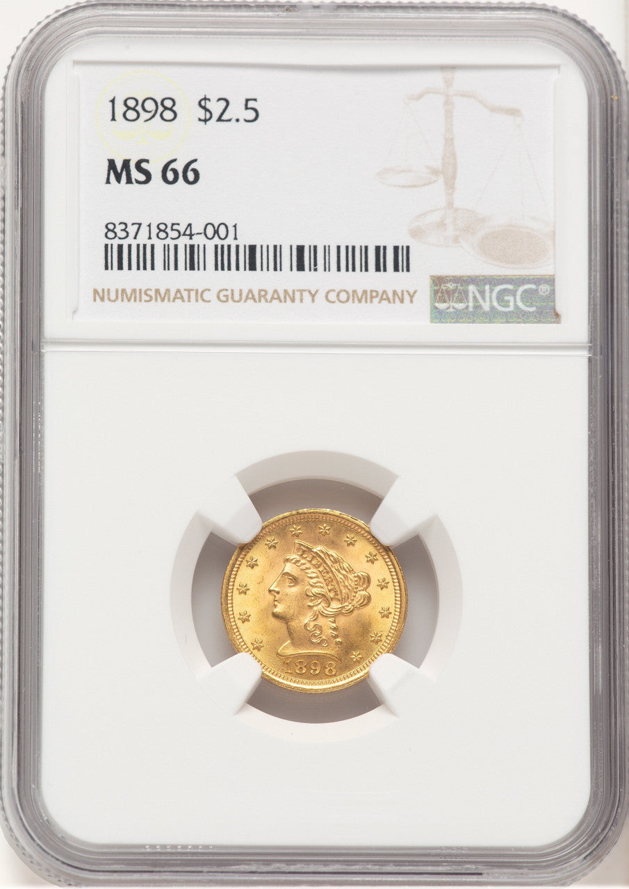 1898 $2.50 Liberty Quarter Eagle NGC MS66 (777447007)