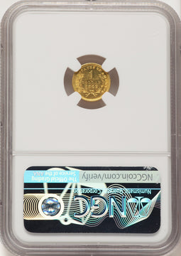 1849 G$1 Gold Dollar NGC MS64
