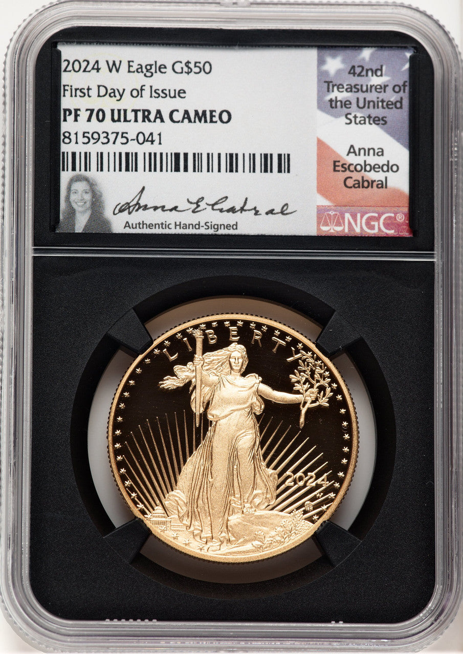 2024-W Proof Gold Eagle 1 oz FDI Anna Cabral NGC MS70