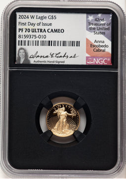2024-W Proof Gold Eagle 1/10 oz FDI Anna Cabral NGC PF70