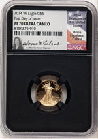 2024-W Proof Gold Eagle 1/10 oz FDI Anna Cabral NGC PF70
