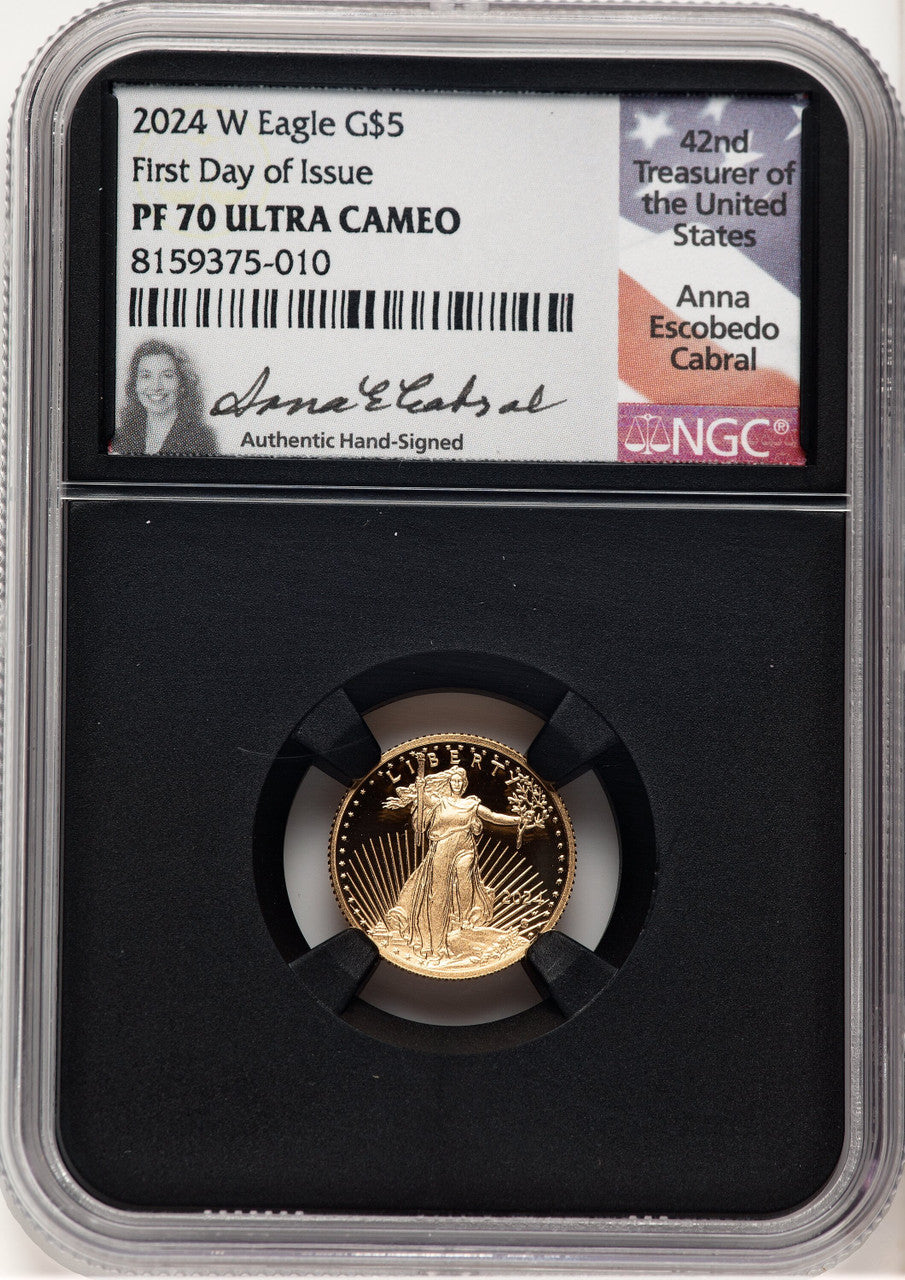 2024-W Proof Gold Eagle 1/10 oz FDI Anna Cabral NGC PF70