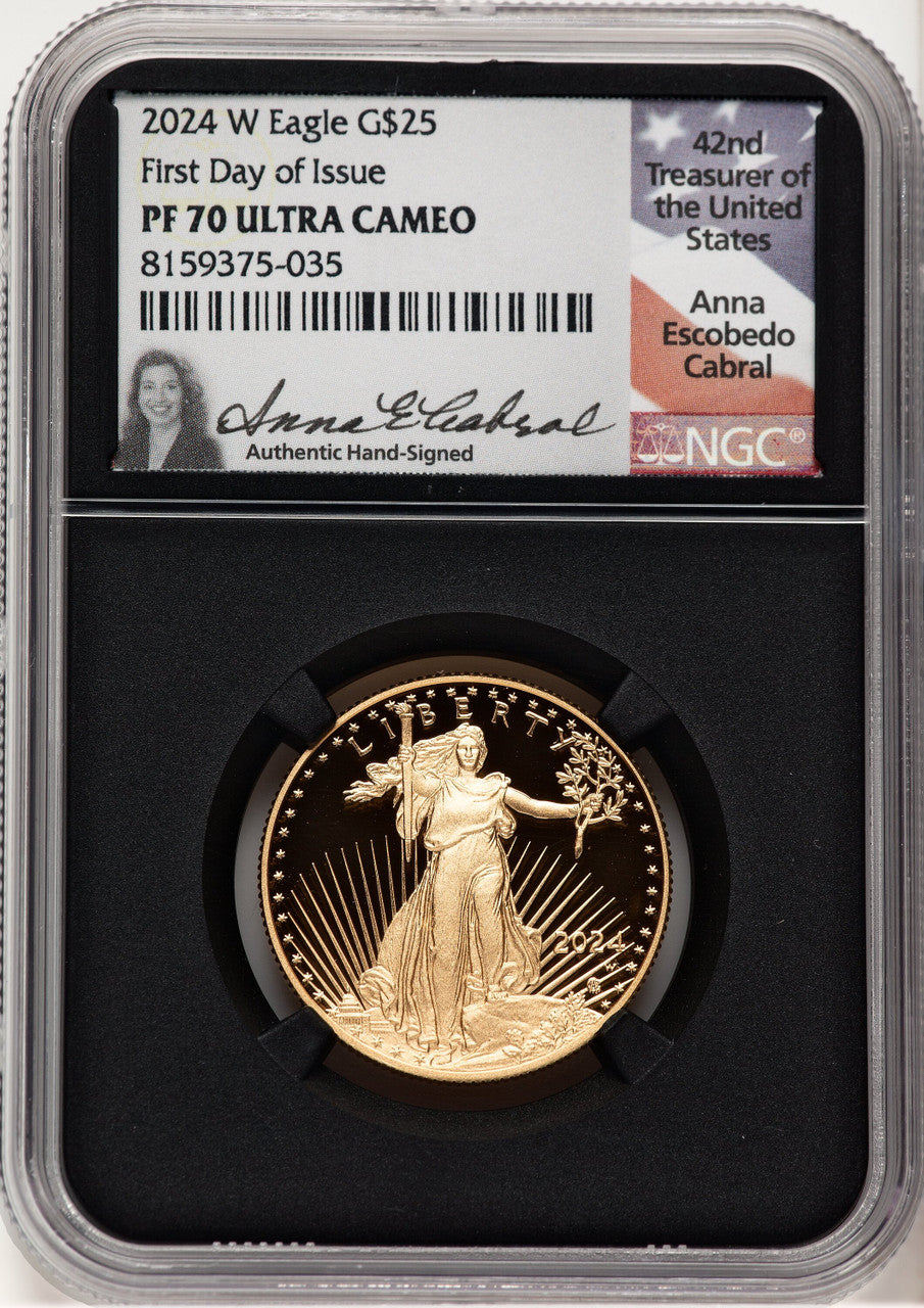 2024-W Proof Gold Eagle 1/2 oz FDI Anna Cabral NGC PF70