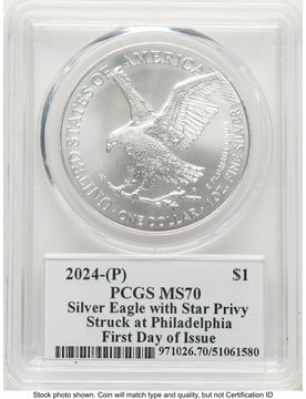 2024-(P) Silver Eagle (Privy Mark) FDI David Hall PCGS MS70
