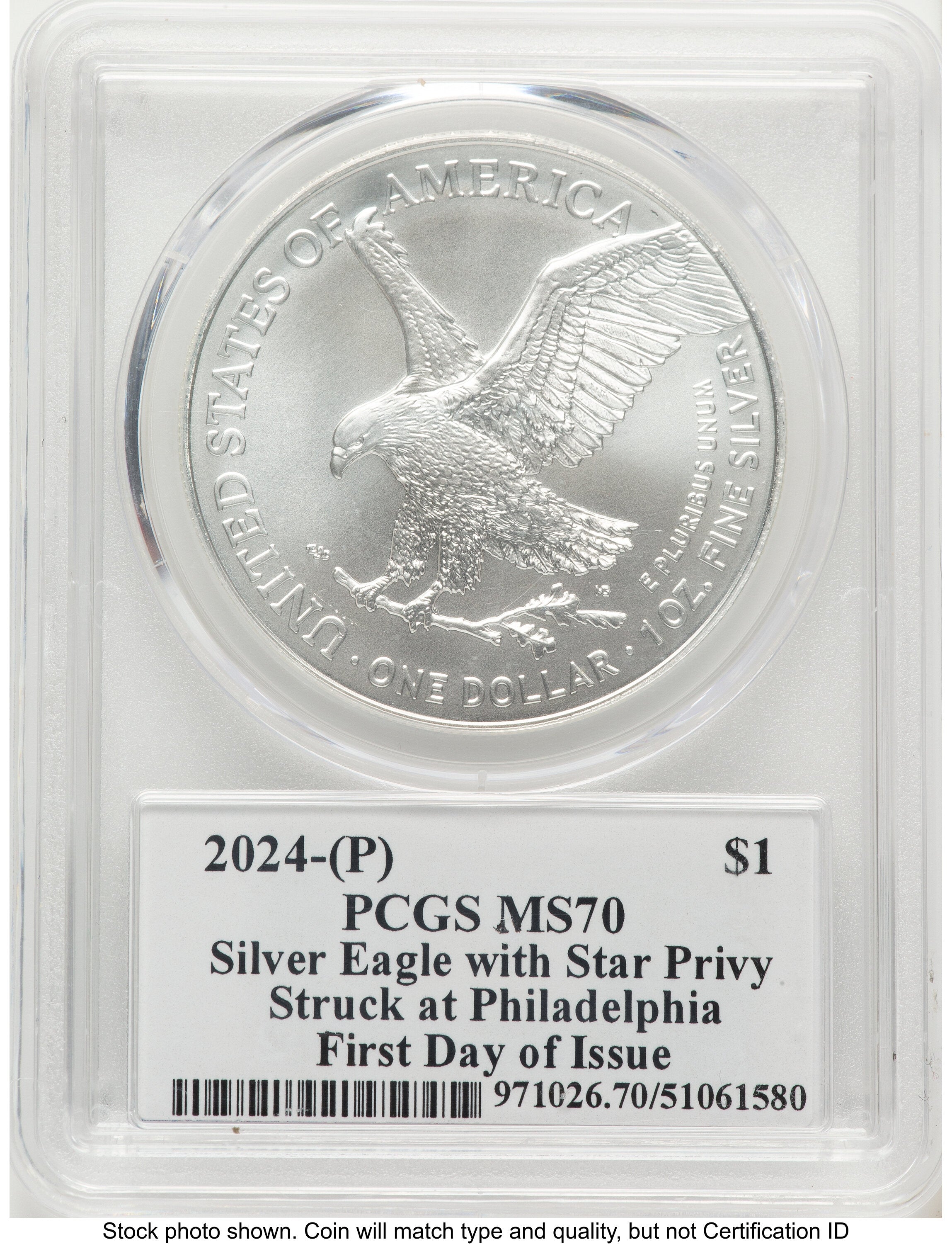 2024-(P) Silver Eagle (Privy Mark) FDI David Hall PCGS MS70