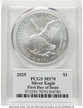 2025 Silver Eagle FDI David Hall PCGS MS70