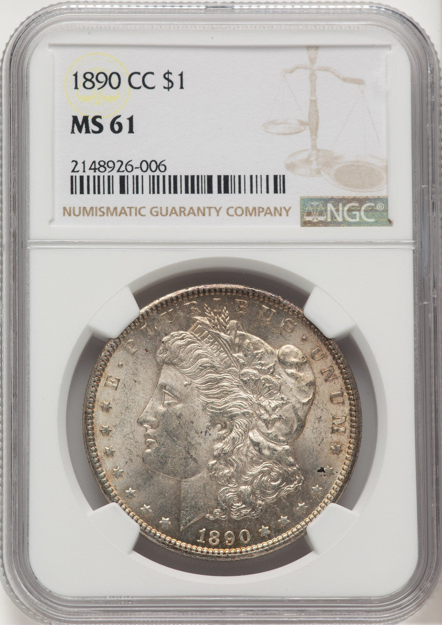 1890-CC Morgan Dollar NGC MS61 (777483003)