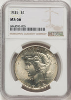 1935 Peace Dollar NGC MS66 (777484004)