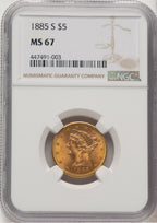 1885-S $5 Liberty Half Eagle NGC MS67