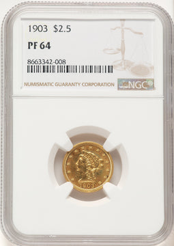 1903 $2.50 Proof Liberty Quarter Eagle NGC PR64