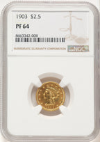 1903 $2.50 Proof Liberty Quarter Eagle NGC PR64