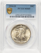 1934-D 50C Walking Liberty Half Dollar PCGS MS65 (777486006)