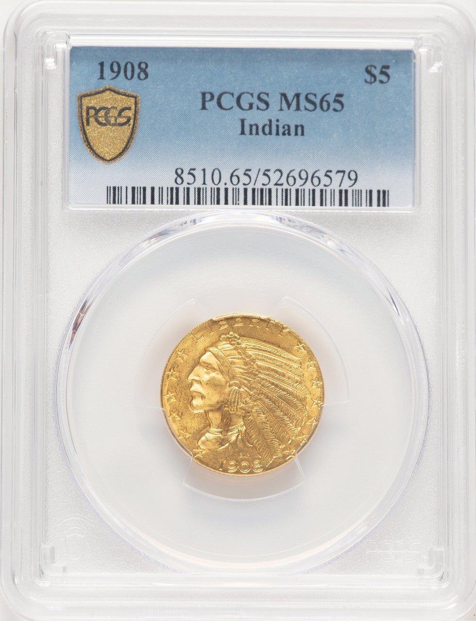 1908 $5 Indian Indian Half Eagle PCGS MS65 (777489003)