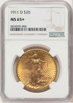 1911-D $20 Saint-Gaudens Double Eagle NGC MS65+ (777489007)