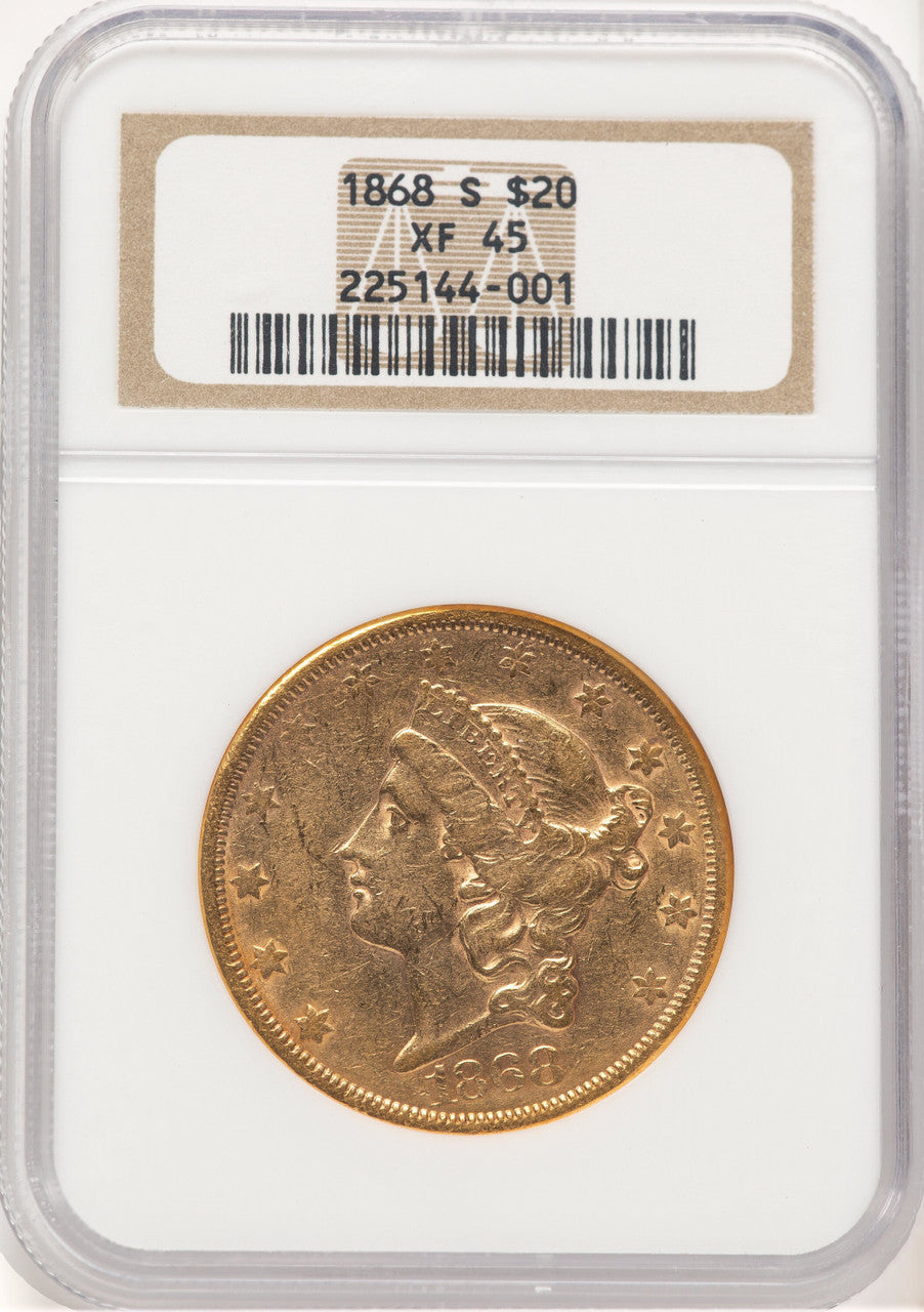 1868-S $20 Liberty Double Eagle NGC XF45