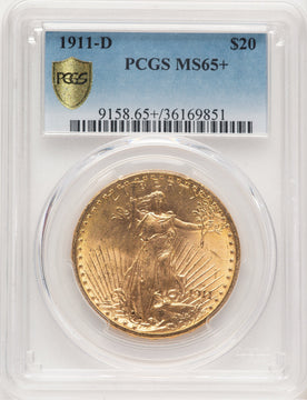 1911-D $20 Saint-Gaudens Double Eagle PCGS MS65+ (777489022)
