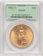 1923-D $20 Saint-Gaudens Double Eagle PCGS MS66