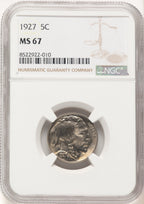 1927 5C Buffalo Nickel NGC MS67