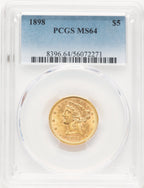 1898 $5 Liberty Half Eagle PCGS MS64