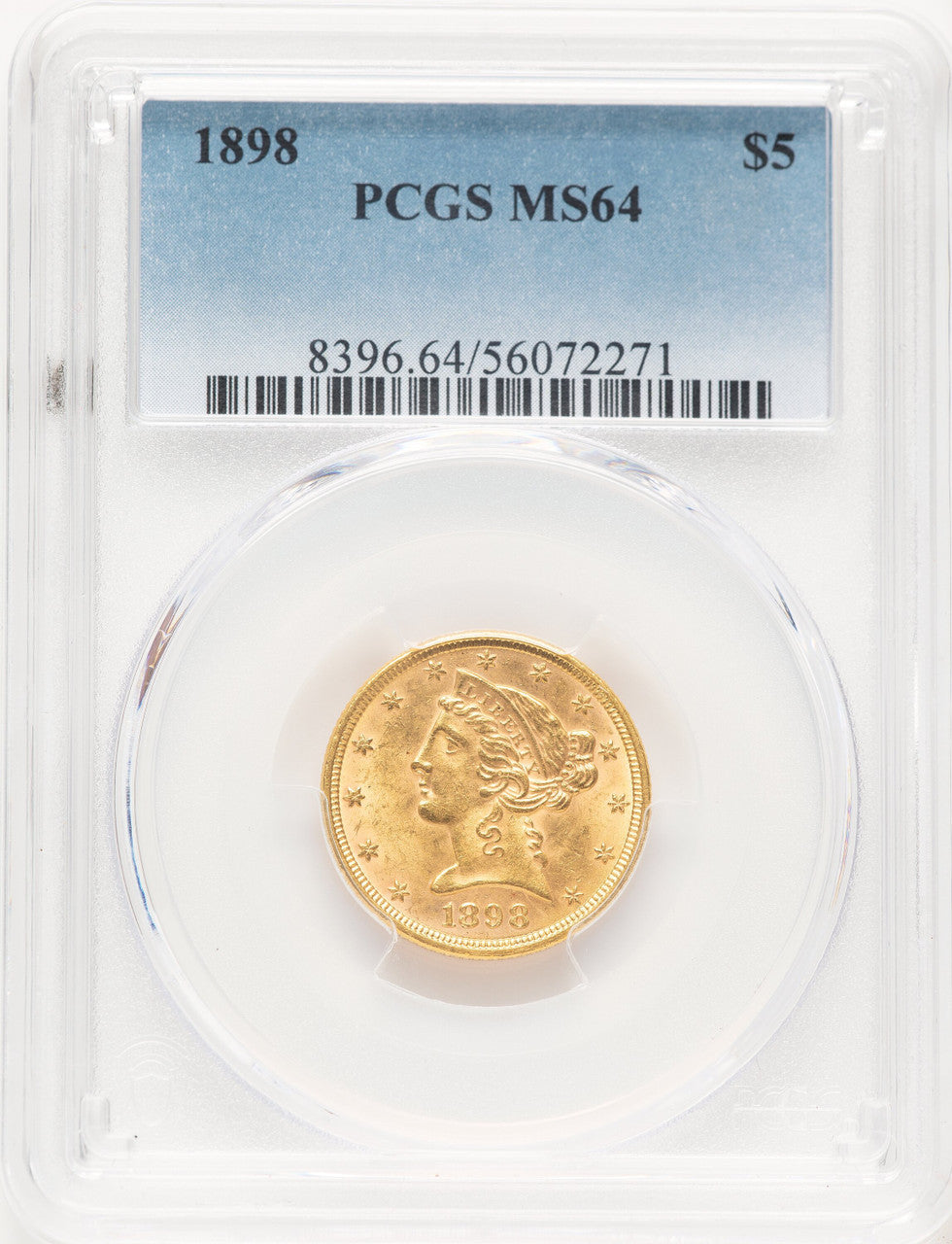 1898 $5 Liberty Half Eagle PCGS MS64