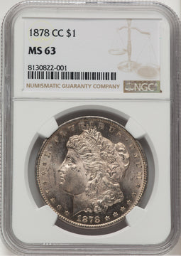 1878-CC Morgan Dollar NGC MS63 (777499130)